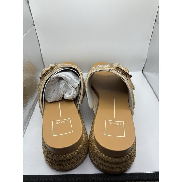 Dolce Vita 9 Wixie Beaded Strap Platform Sandal Espadrille Nuetral Glam Boho - Picture 4 of 8